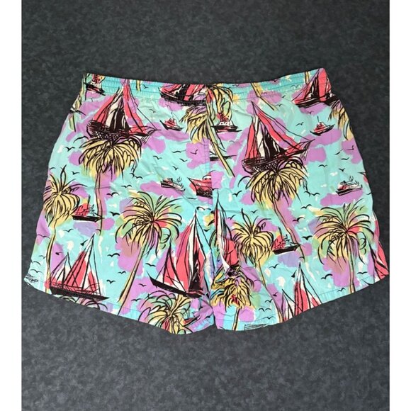Island Life by Catalina Pattern Swim Shorts - Sz M with Liner - Picture 3 of 6